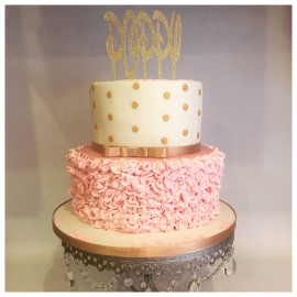 Ruffle Christening Cake